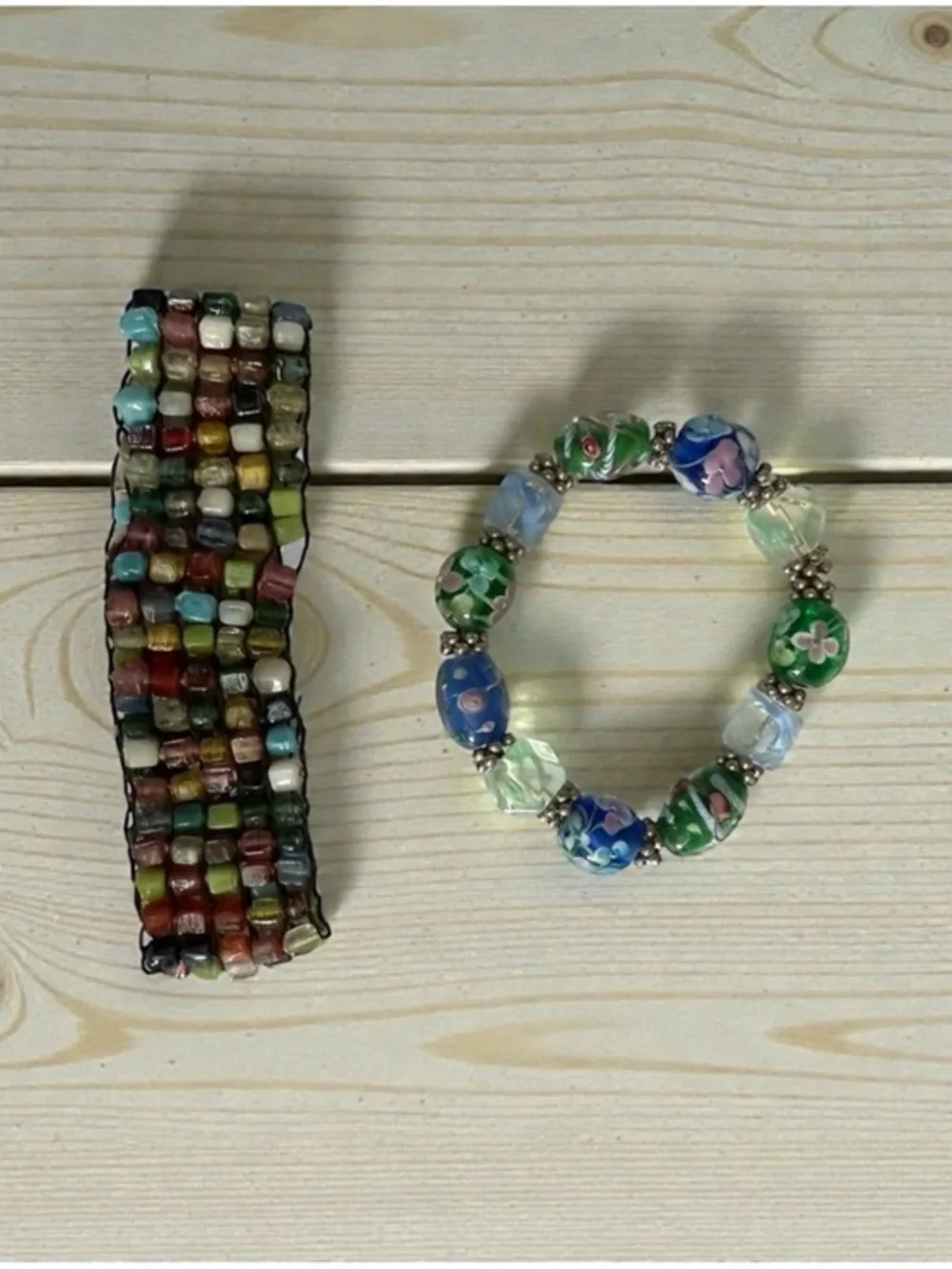 🫶🏻 Shell & Glass Beaded Stretch Bracelet Set